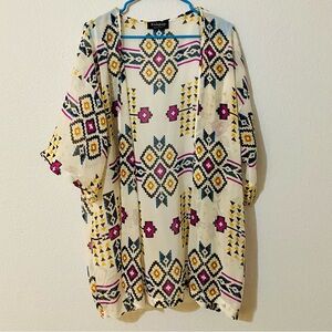 Colorful Geometric Patterned Kimono